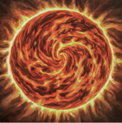 An illustration representing the Sun in Aries